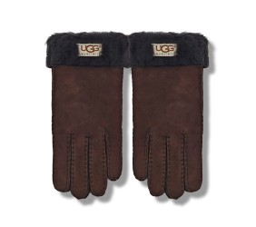 UGG Перчатки Замшевые Женские Шоколадные