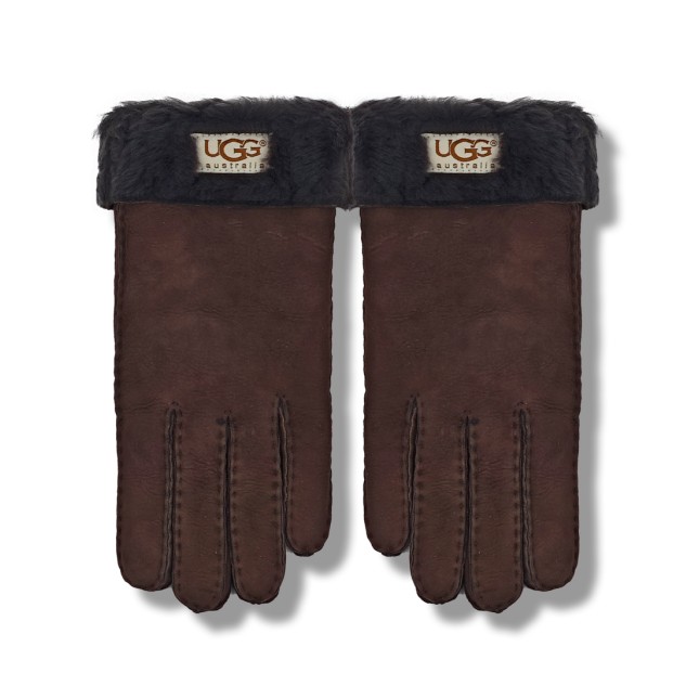 UGG Перчатки Замшевые Женские Шоколадные