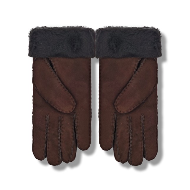 UGG Перчатки Замшевые Женские Шоколадные