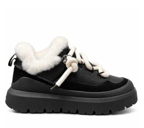 UGG Mens Heritage Utility Sneaker Leather Black UGG Mens Heritage Utility Sneaker Leather Black