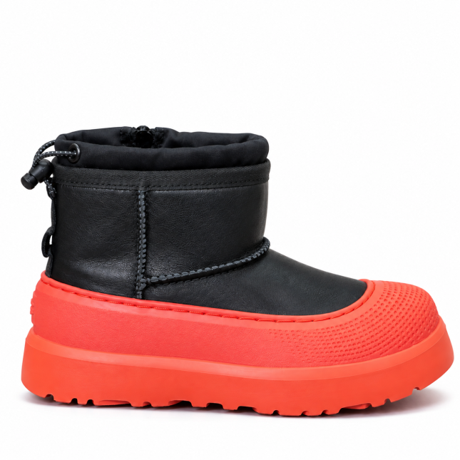 UGG Kids Mini Weather Hybrid Leather Black Orange
