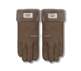 UGG Перчатки Замшевые Женские Коричневые