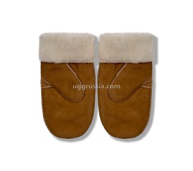 UGG Варежки Замшевые Женские Коричневые