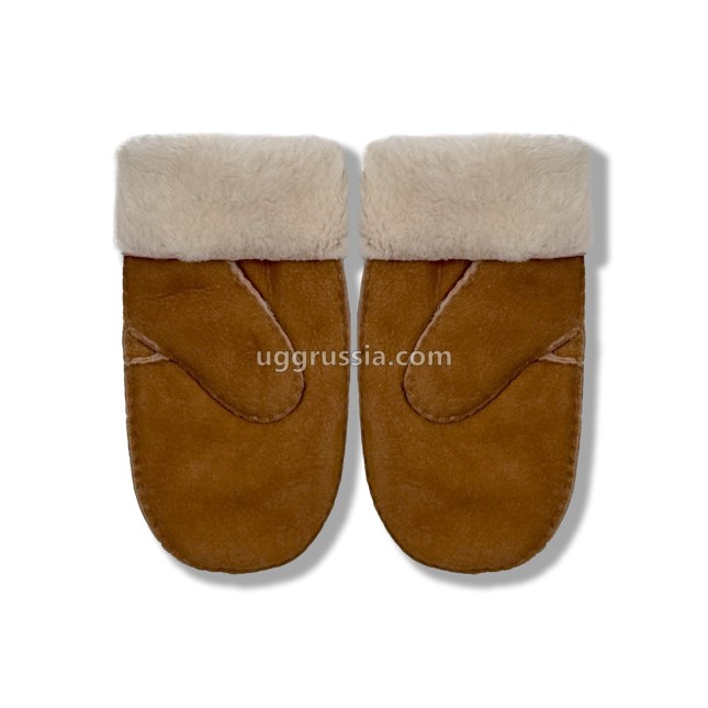 UGG Варежки Замшевые Женские Коричневые