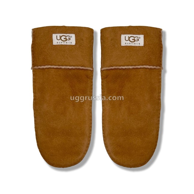 UGG Варежки Замшевые Женские Коричневые