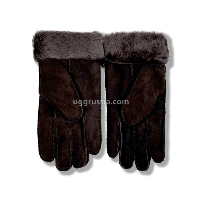 UGG Перчатки Замшевые Женские Коричневые