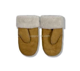 UGG Варежки Кожаные Женские Коричневые