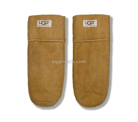 UGG Варежки Кожаные Женские Коричневые