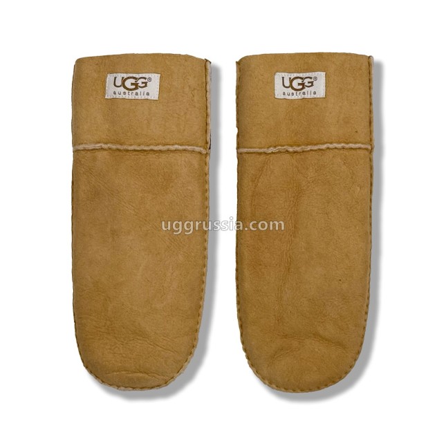UGG Варежки Кожаные Женские Коричневые