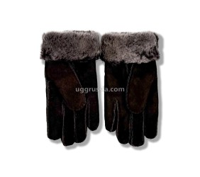 UGG Перчатки Замшевые Женские Коричневые