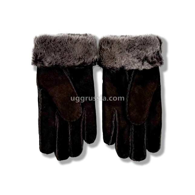 UGG Перчатки Замшевые Женские Коричневые