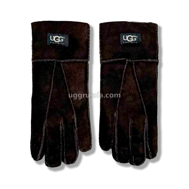 UGG Перчатки Замшевые Женские Коричневые
