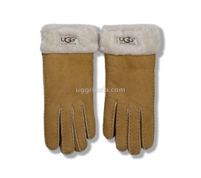 UGG Перчатки Замшевые Женские Коричневые