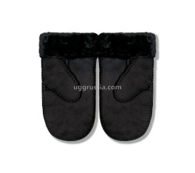 UGG Варежки Замшевые Женские Черные
