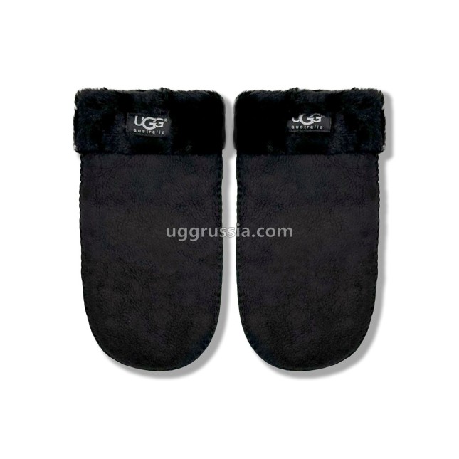 UGG Варежки Замшевые Женские Черные