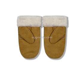 UGG Варежки Замшевые Женские Коричневые