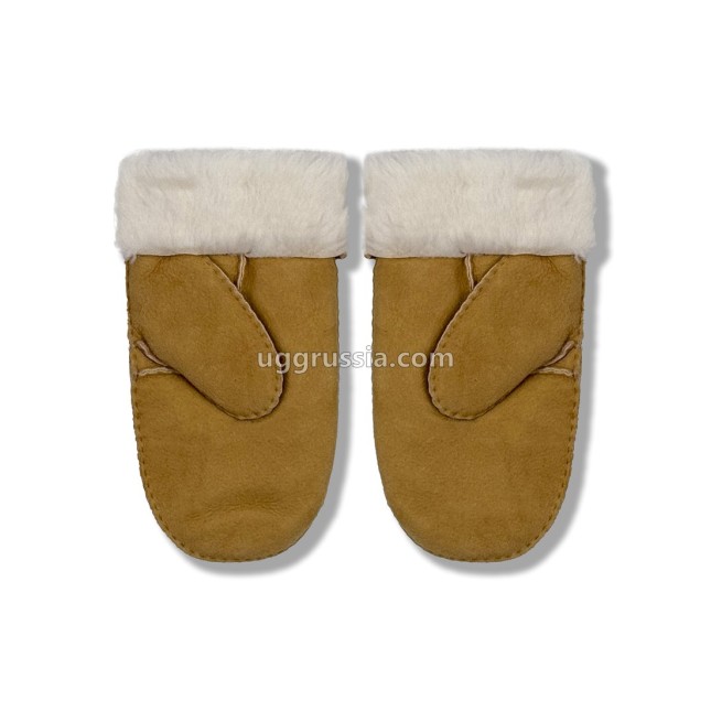 UGG Варежки Замшевые Женские Коричневые