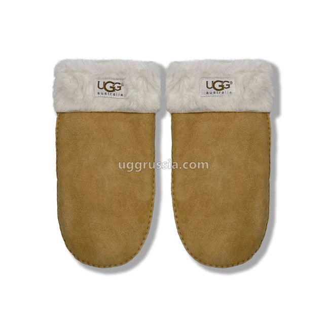 UGG Варежки Замшевые Женские Коричневые