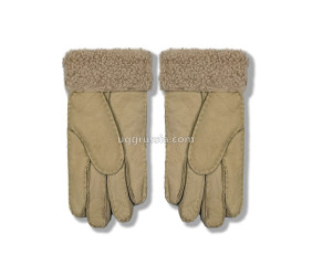 UGG Перчатки Кожаные Женские Коричневые