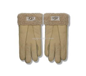 UGG Перчатки Кожаные Женские Коричневые