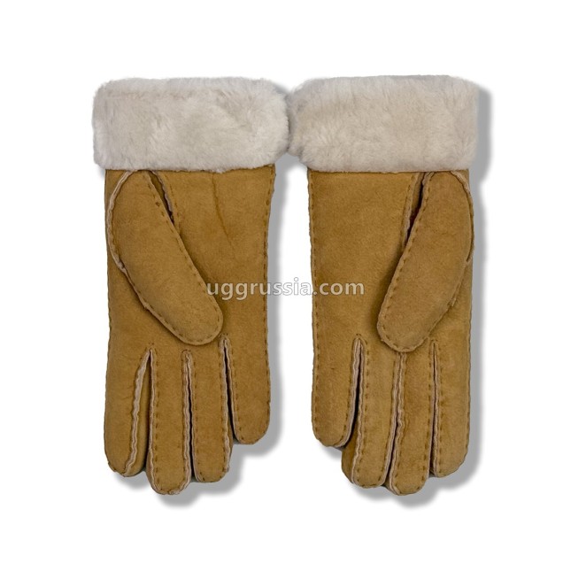 UGG Перчатки Замшевые Женские Коричневые