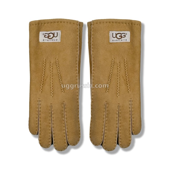 UGG Перчатки Замшевые Женские Коричневые
