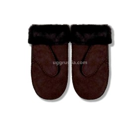 UGG Варежки Замшевые Женские Коричневые