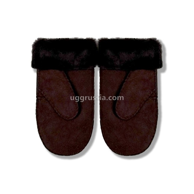UGG Варежки Замшевые Женские Коричневые