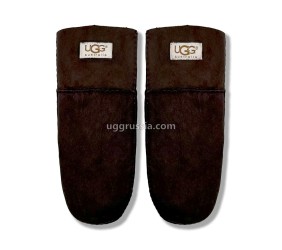 UGG Варежки Замшевые Женские Коричневые