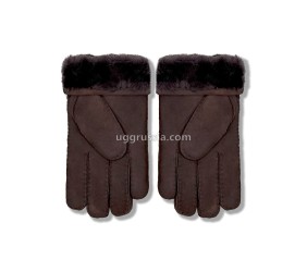 UGG Перчатки Замшевые Женские Коричневые