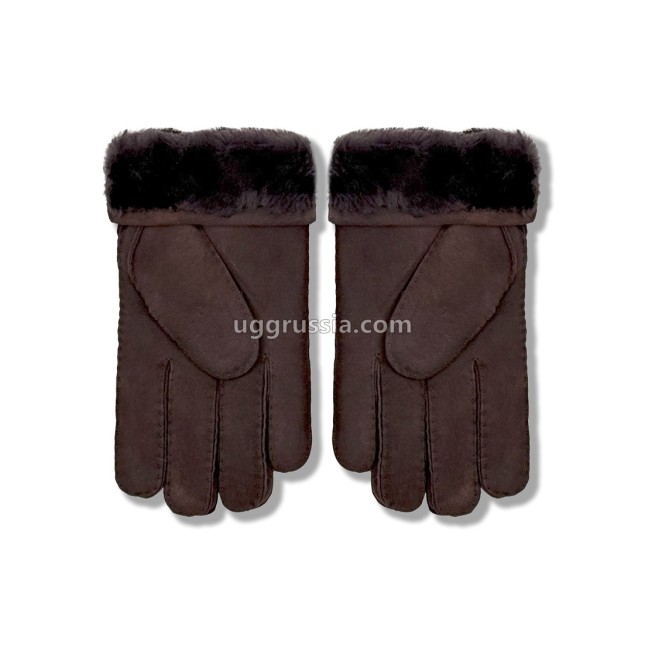 UGG Перчатки Замшевые Женские Коричневые