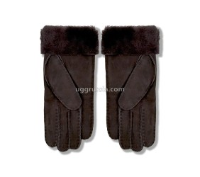 UGG Перчатки Замшевые Женские Коричневые