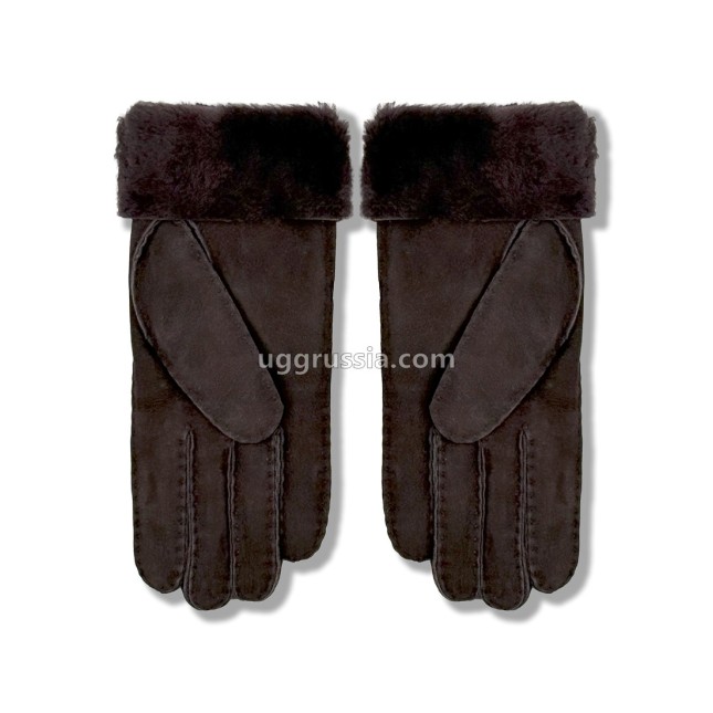 UGG Перчатки Замшевые Женские Коричневые