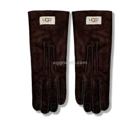 UGG Перчатки Замшевые Женские Коричневые