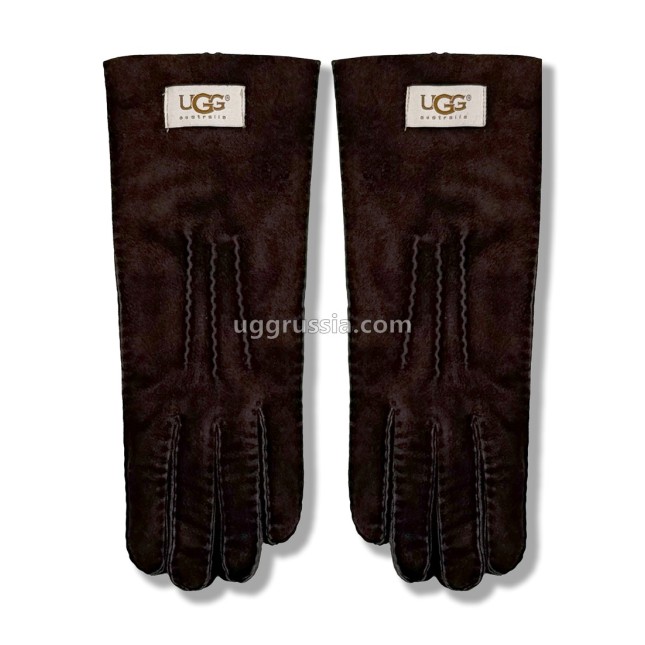 UGG Перчатки Замшевые Женские Коричневые
