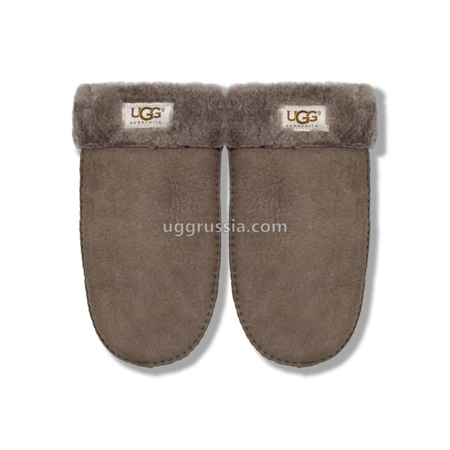 UGG Варежки Кожаные Женские Серые