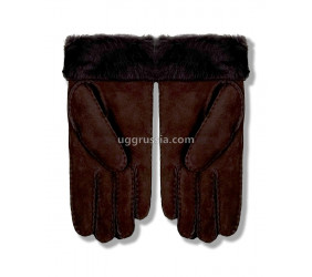 UGG Перчатки Замшевые Женские Коричнеые