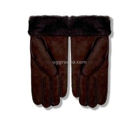 UGG Перчатки Замшевые Женские Коричневые