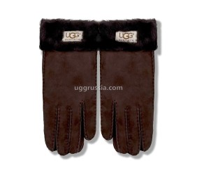 UGG Перчатки Замшевые Женские Коричневые