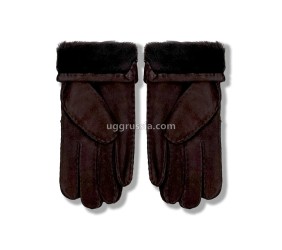 UGG Перчатки Замшевые Женские Коричневые