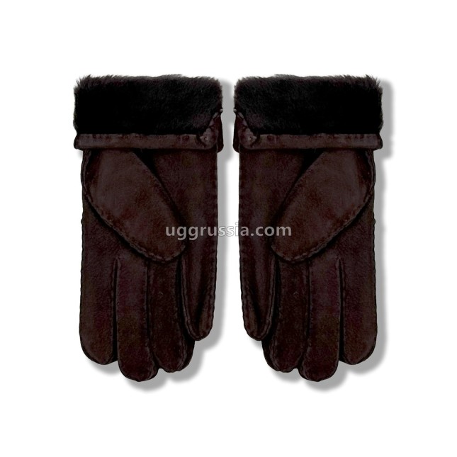 UGG Перчатки Замшевые Женские Коричневые
