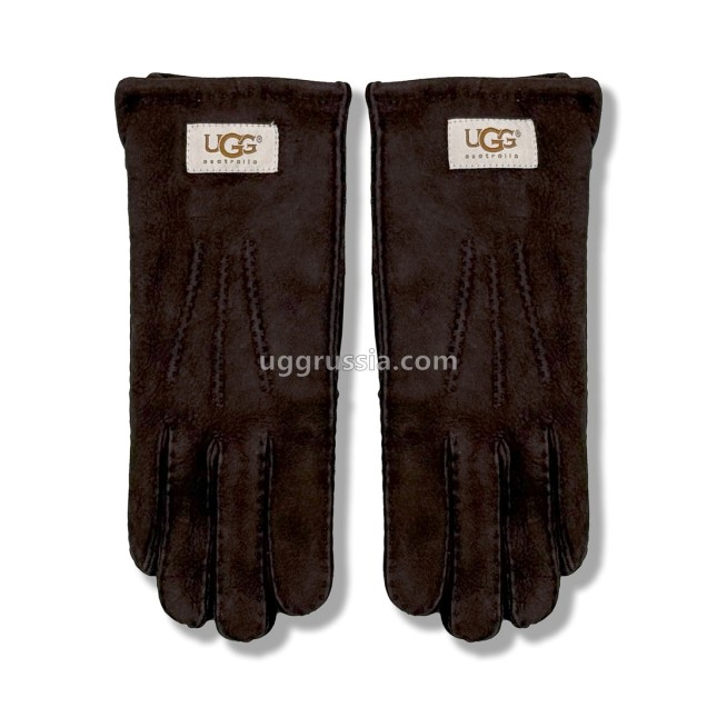 UGG Перчатки Замшевые Женские Коричневые