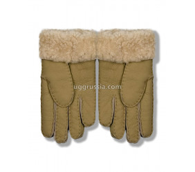 UGG Перчатки Кожаные Женские Коричневые