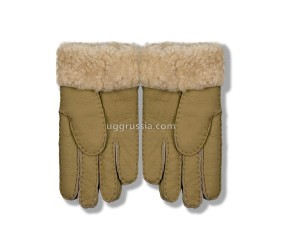 UGG Перчатки Кожаные Женские Бежевые