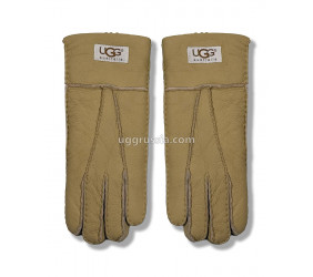 UGG Перчатки Кожаные Женские Коричневые