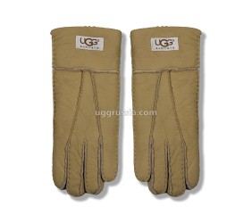 UGG Перчатки Кожаные Женские Бежевые