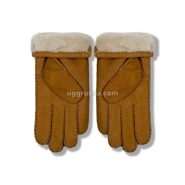 UGG Перчатки Замшевые Женские Коричневые