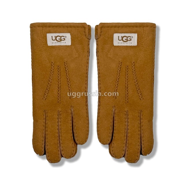 UGG Перчатки Замшевые Женские Коричневые