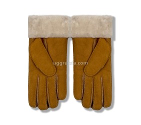 UGG Перчатки Замшевые Женские Коричневые