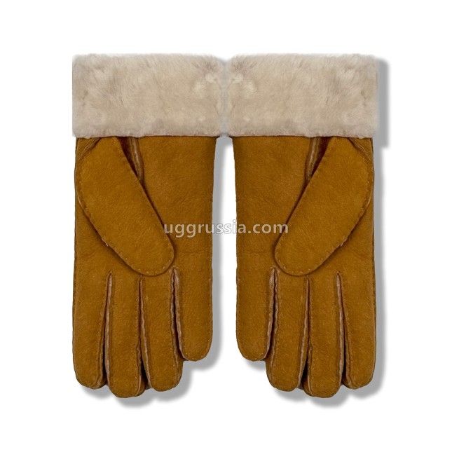 UGG Перчатки Замшевые Женские Коричневые